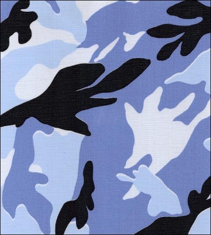 oilcloth by the yard camo blue swatch
