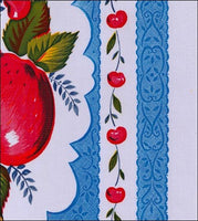 Country Apples  Blue oilcloth swatch