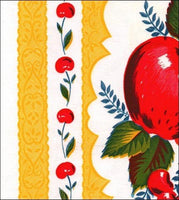 Close up Country Apple with  Yellow oilcloth