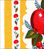 Close up Country Apple with  Yellow oilcloth