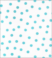 Light Blue Dots on Solid White oilcloth