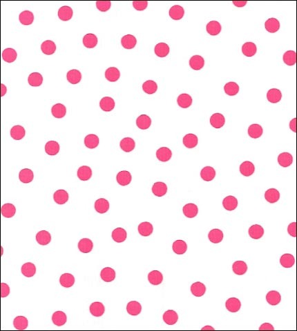 Pink dots on solid white oilcloth