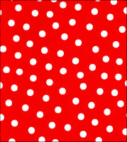 White dots on Red oilcloth swatch