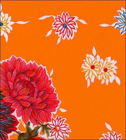 oilcloth by the yard mum orange swatch