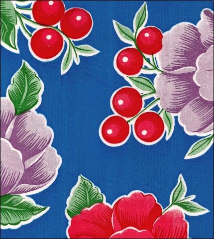 oilcloth by the yard poppy blue swatch