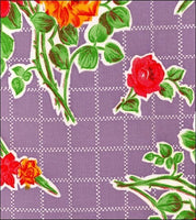Roses and gird on Purple oilcloth