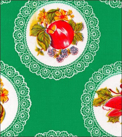 oilcloth by the yard doily green swatch