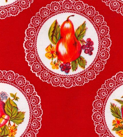 oilcloth by the yard doily red swatch