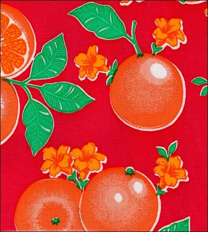 oilcloth by the yard oranges red swatch