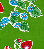 Strawberries on Green Oilcloth