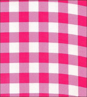 Pink Gingham Buffalo Check oilcloth fabric swatch