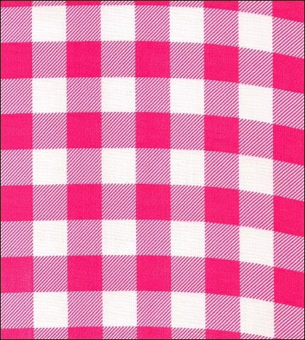 Hot Pink Gingham check on7/8 white single face satin, 10 yards