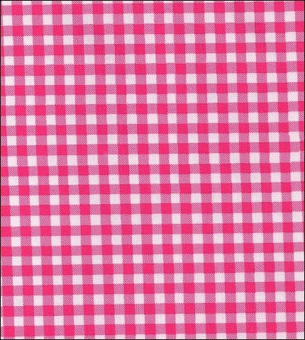 Pink gingham check oilcloth fabric