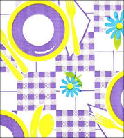 Picnic Purple & yellow oilcloth swatch
