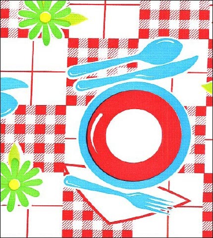 Picnic Red Blue Oilcloth