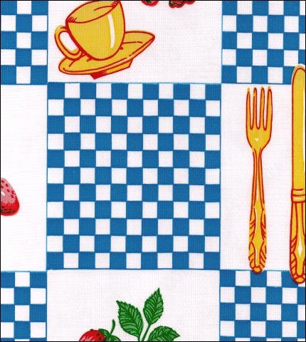 oilcloth by the yard teapot blue swatch