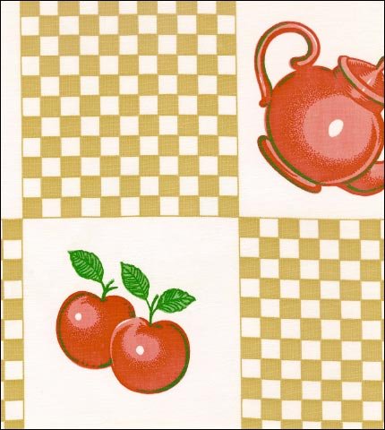 oilcloth by the yard teapot tan swatch