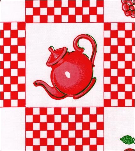 oilcloth by the yard teapot red swatch