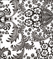 Black Toile on White oilcloth 