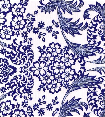 oilcloth by the yard toile navy blue swatch