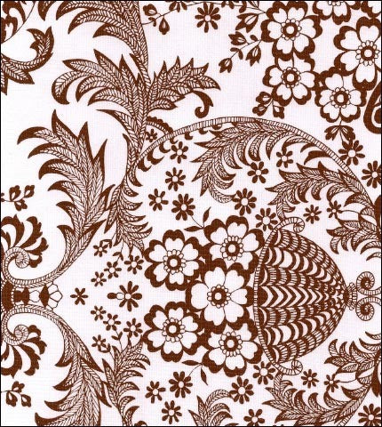  Brown Toile on White oilcloth