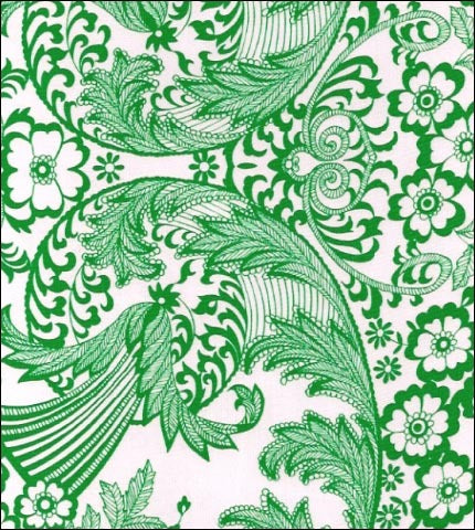oilcloth by the yard toile green swatch