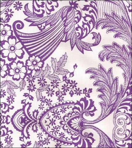 oilcloth by the yard toile purple swatch