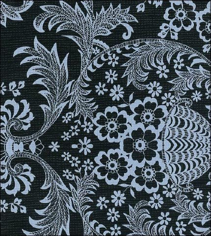 oilcloth by the yard toile white on black swatch