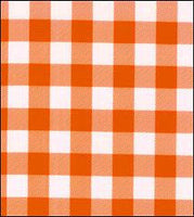 Gingham . Large Orange Oilcloth Fabric Roll