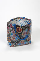 Freckled Sage Oilcloth Market bag in Bloom Navy
