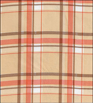 oilcloth by the yard plaid brown and pale orange swatch
