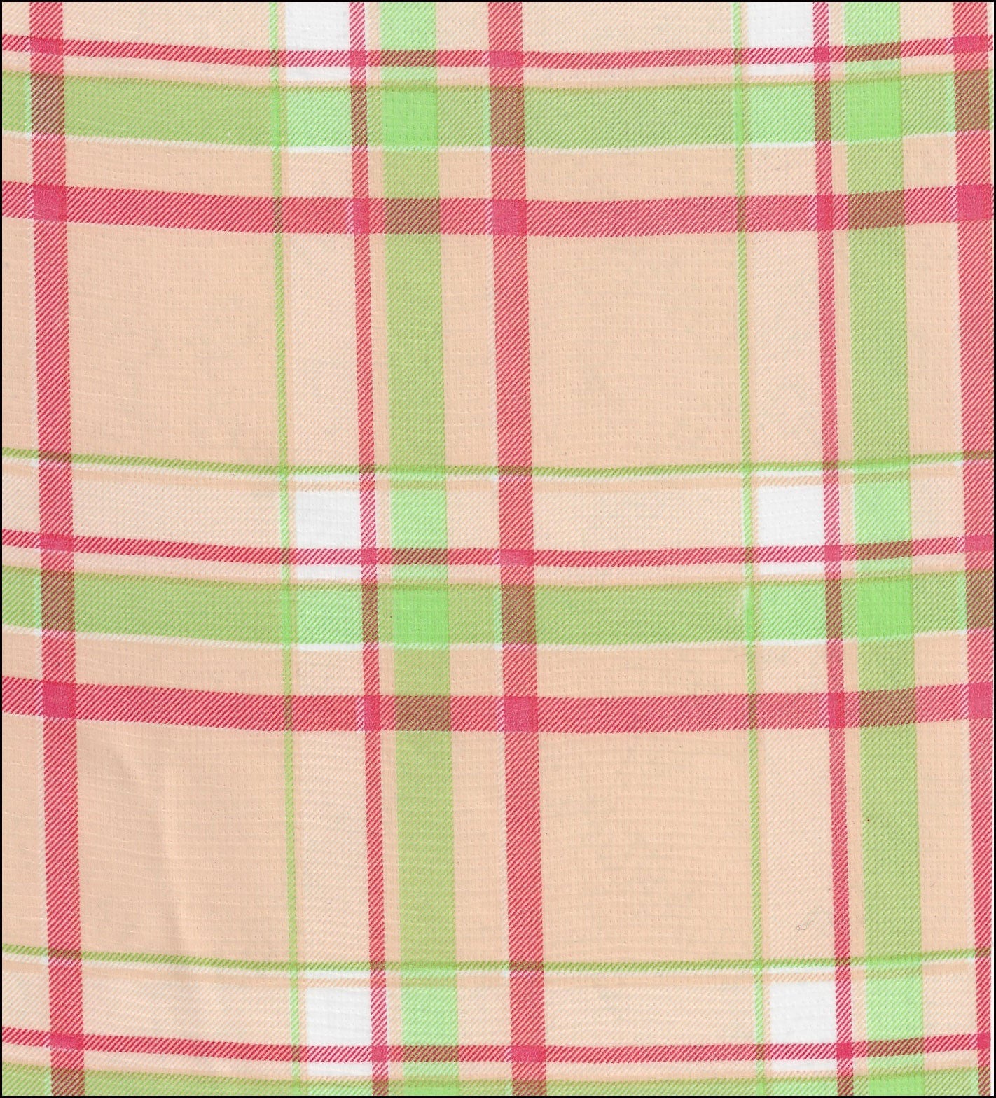 oilcloth by the yard plaid pink and lime swatch