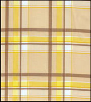 Yellow and Brown Plaid oilcloth