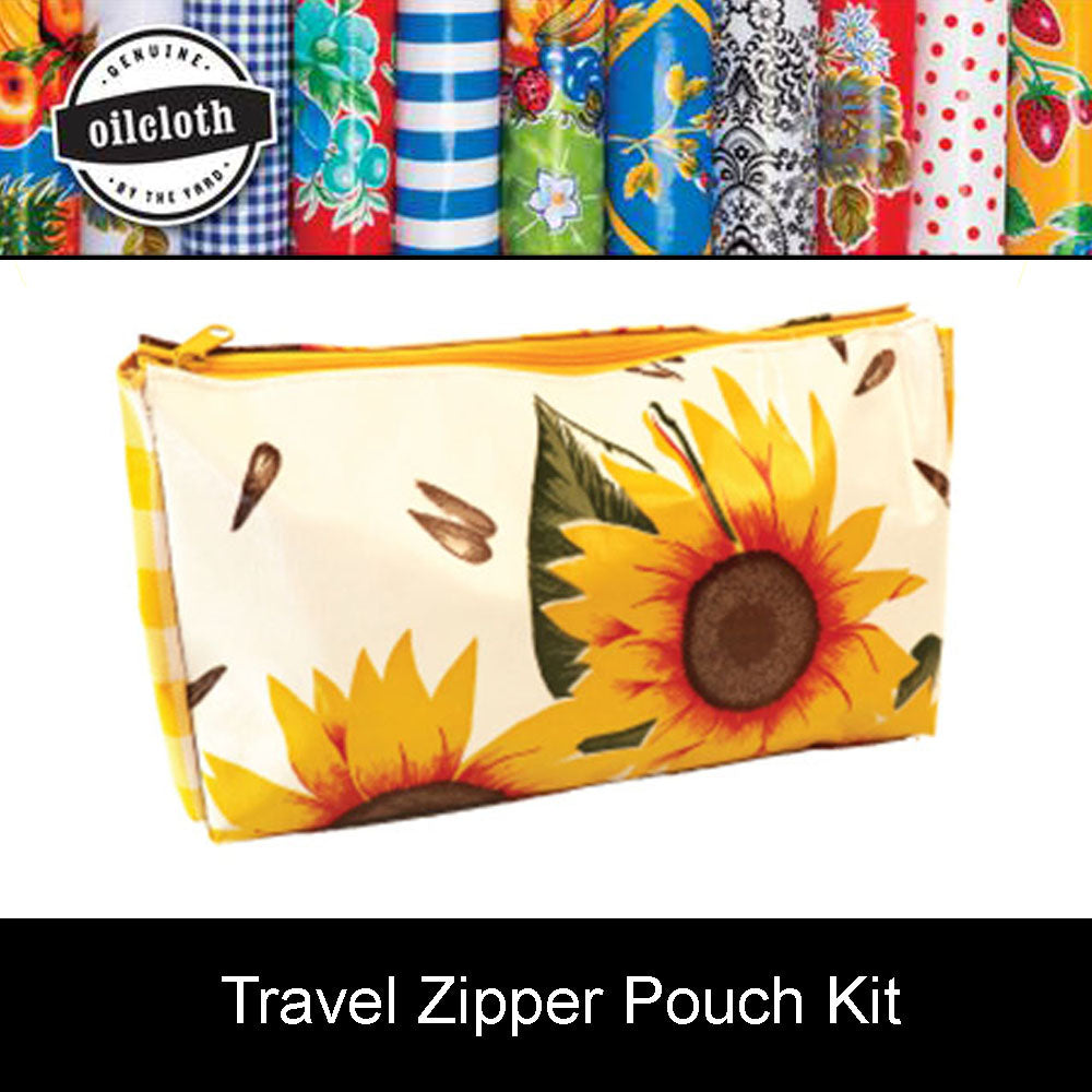 Oilcloth by the yard travel zipper pouch kit