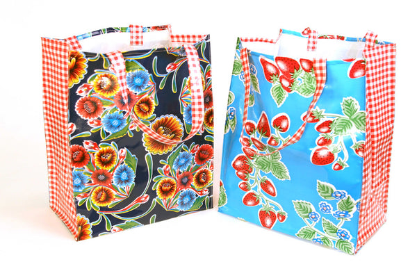 two oilcloth market bags diy kit