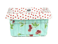 Freckled Sage Oilcloth Bike Bag Cherries on Aqua