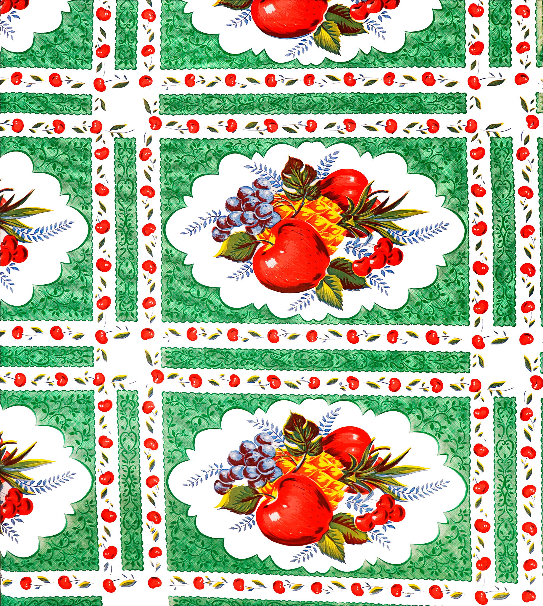 oilcloth by the yard country apple green swatch