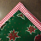 CHristmas Placemat kit in Stars on Green and red gingham oilcloth