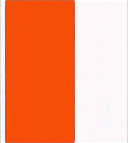 oilcloth by the yard fat stripe deep orange swatch