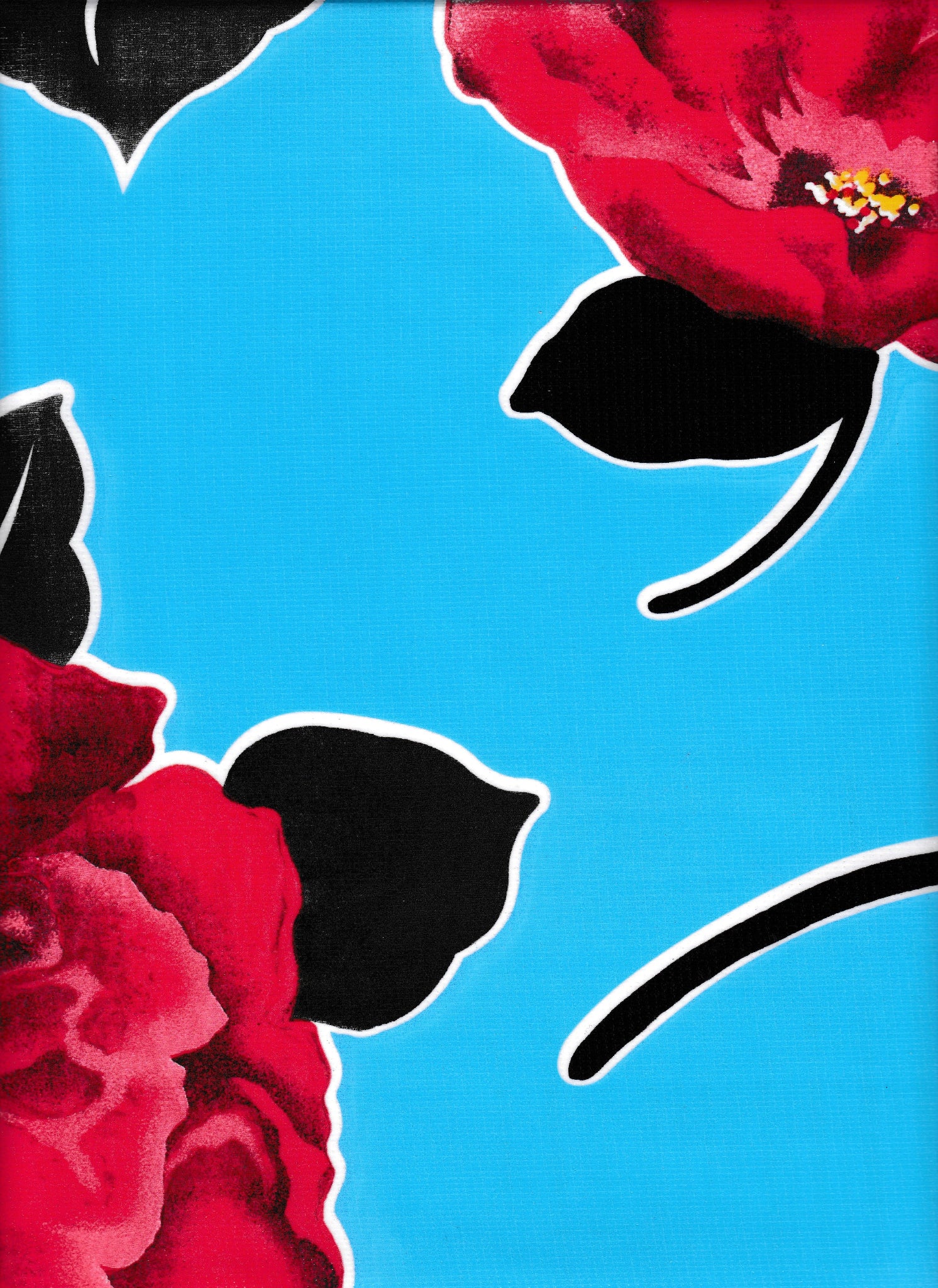 Oilcloth by the yard gardenia light blue swatch