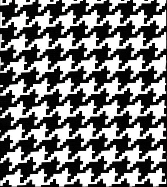 Black Houndstooth oilcloth fabric swatch