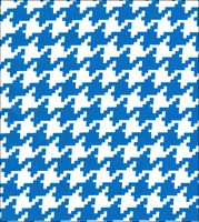 Blue Houndstooth oilcloth fabric swatch