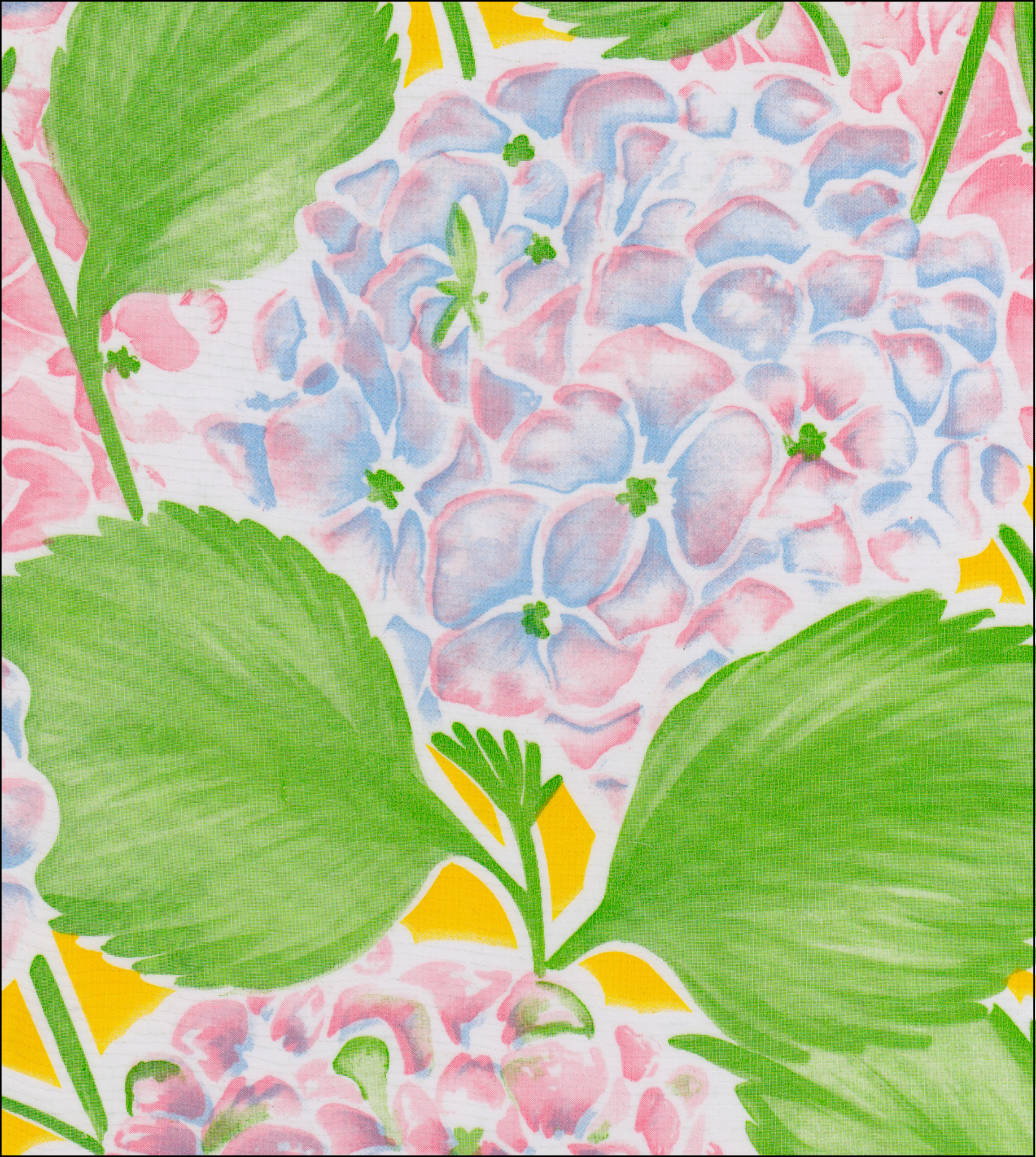 oilcloth by the yard hydrangea yellow swatch