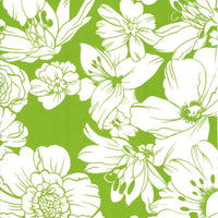 Chelsea white  Flowers on Lime oilcloth