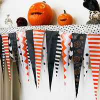  Halloween Mantel DIY Kit orange white  and black oilcloth 