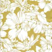 Chelsea Flowers on Gold oilcloth fabric