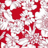 Chelsea Flowers on Red  oilcloth fabric