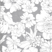  Chelsea white Flowers on Silver oilcloth