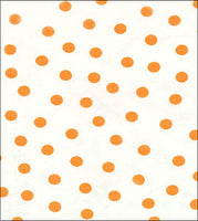 OilclothByTheYard,com Orange Dots on White
