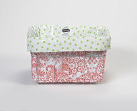 Freckled Sage Oilcloth Bike Bag in Toile Orange